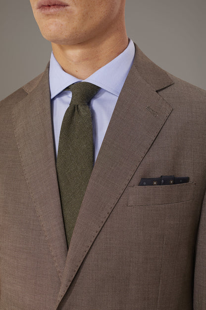 Men's single-breasted suit regular fit bird's eye fabric