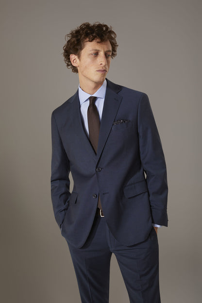 Men's single-breasted suit regular fit bird's eye fabric