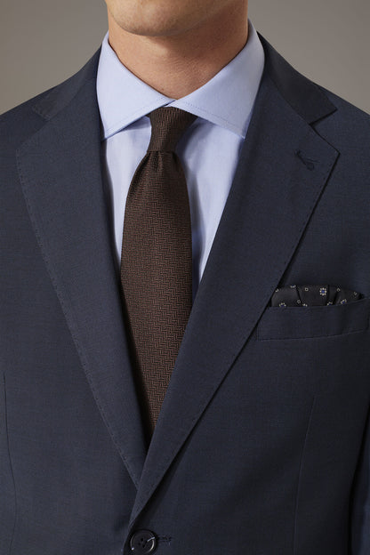 Men's single-breasted suit regular fit bird's eye fabric