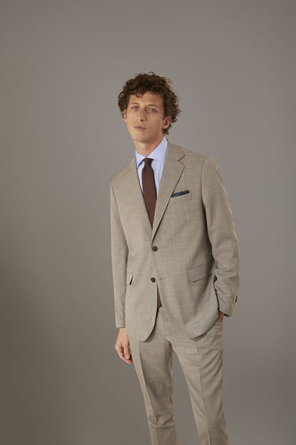 Regular fit single-breasted suit in grisaille fabric