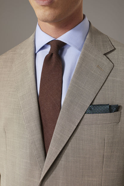 Regular fit single-breasted suit in grisaille fabric
