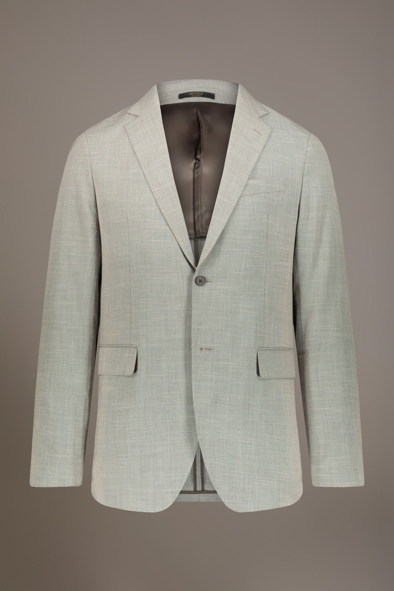 Regular fit single-breasted suit in grisaille fabric