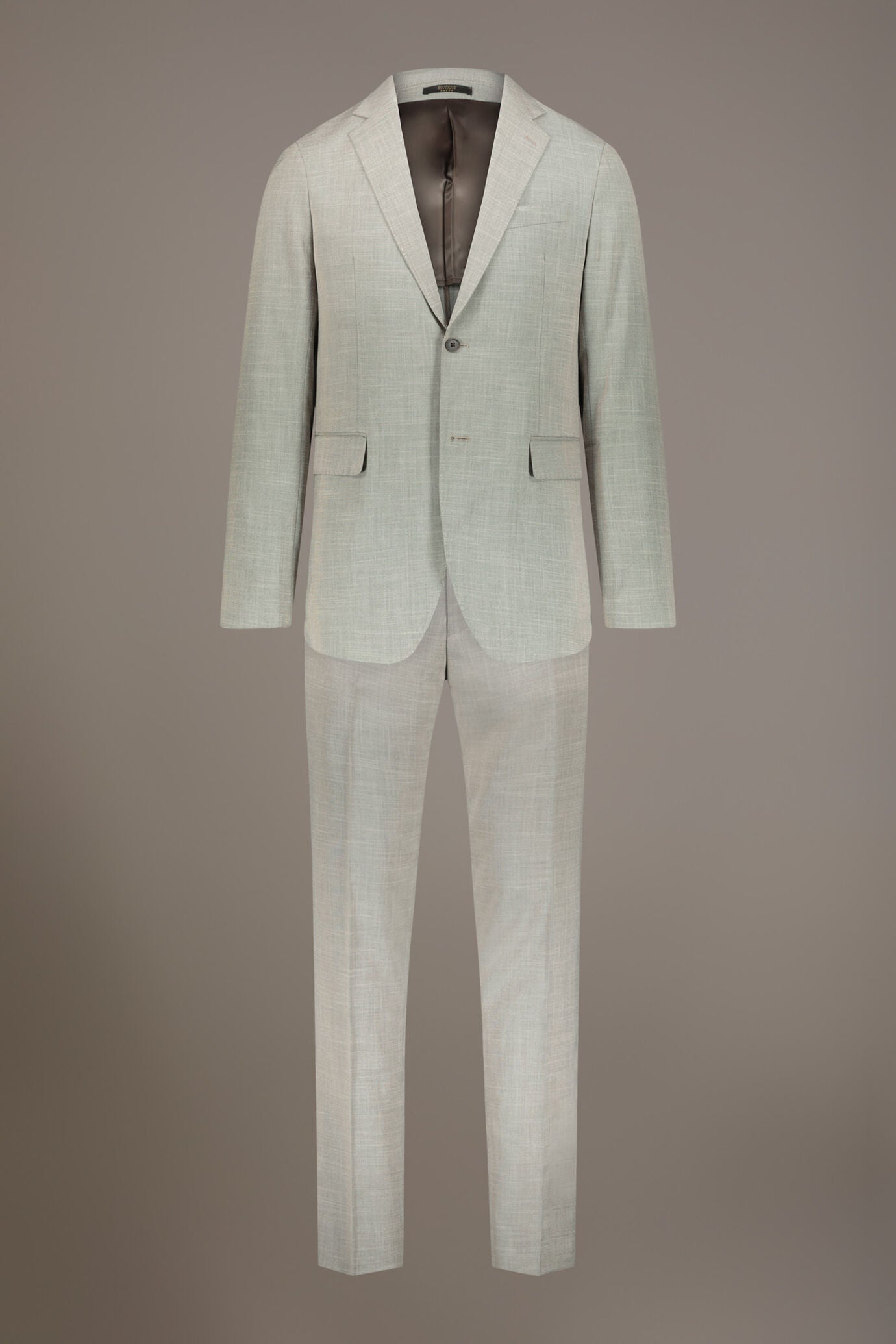 Regular fit single-breasted suit in grisaille fabric
