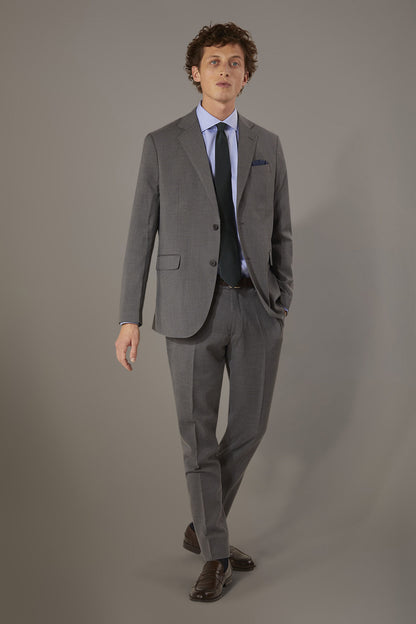 Regular fit single-breasted suit in grisaille fabric