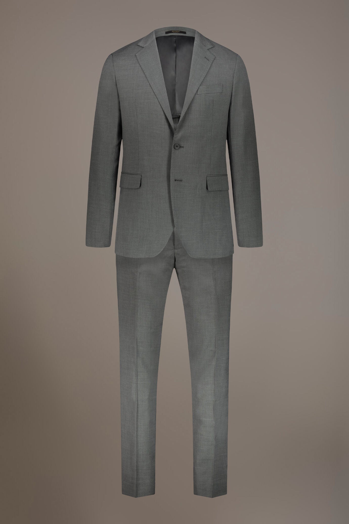 Regular fit single-breasted suit in grisaille fabric