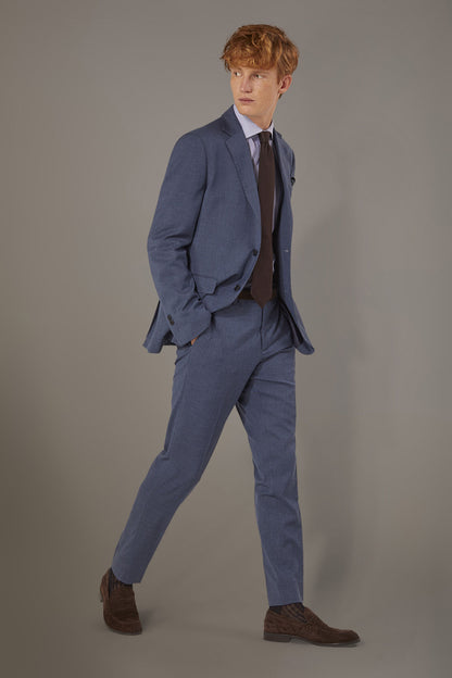 Regular fit single-breasted suit in grisaille fabric