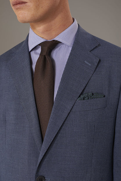 Regular fit single-breasted suit in grisaille fabric