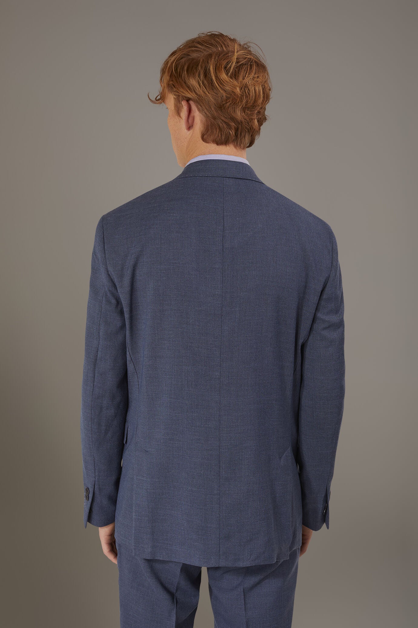 Regular fit single-breasted suit in grisaille fabric