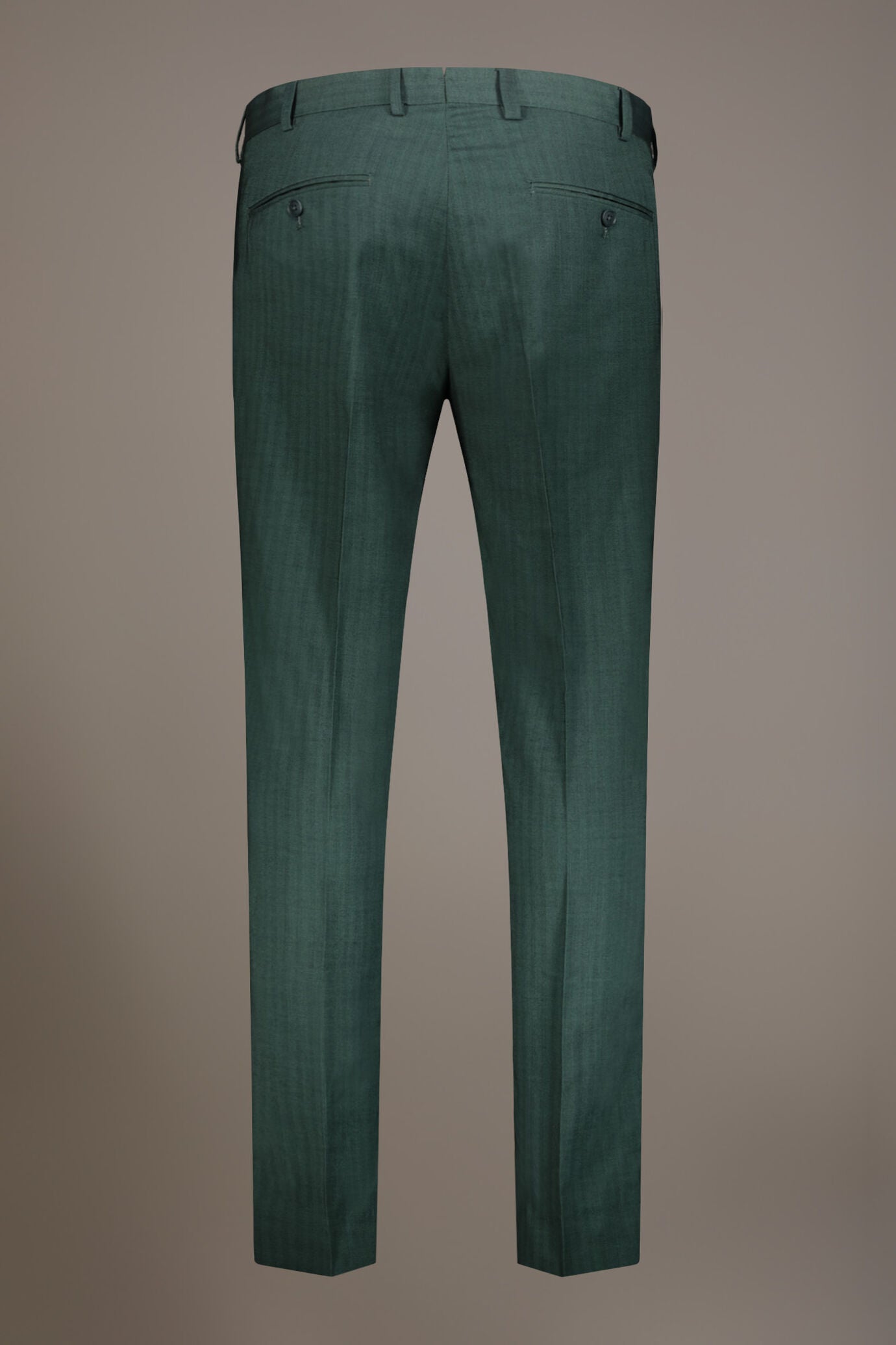 Regular fit single-breasted suit patterned herringbone fabric with solaro texture