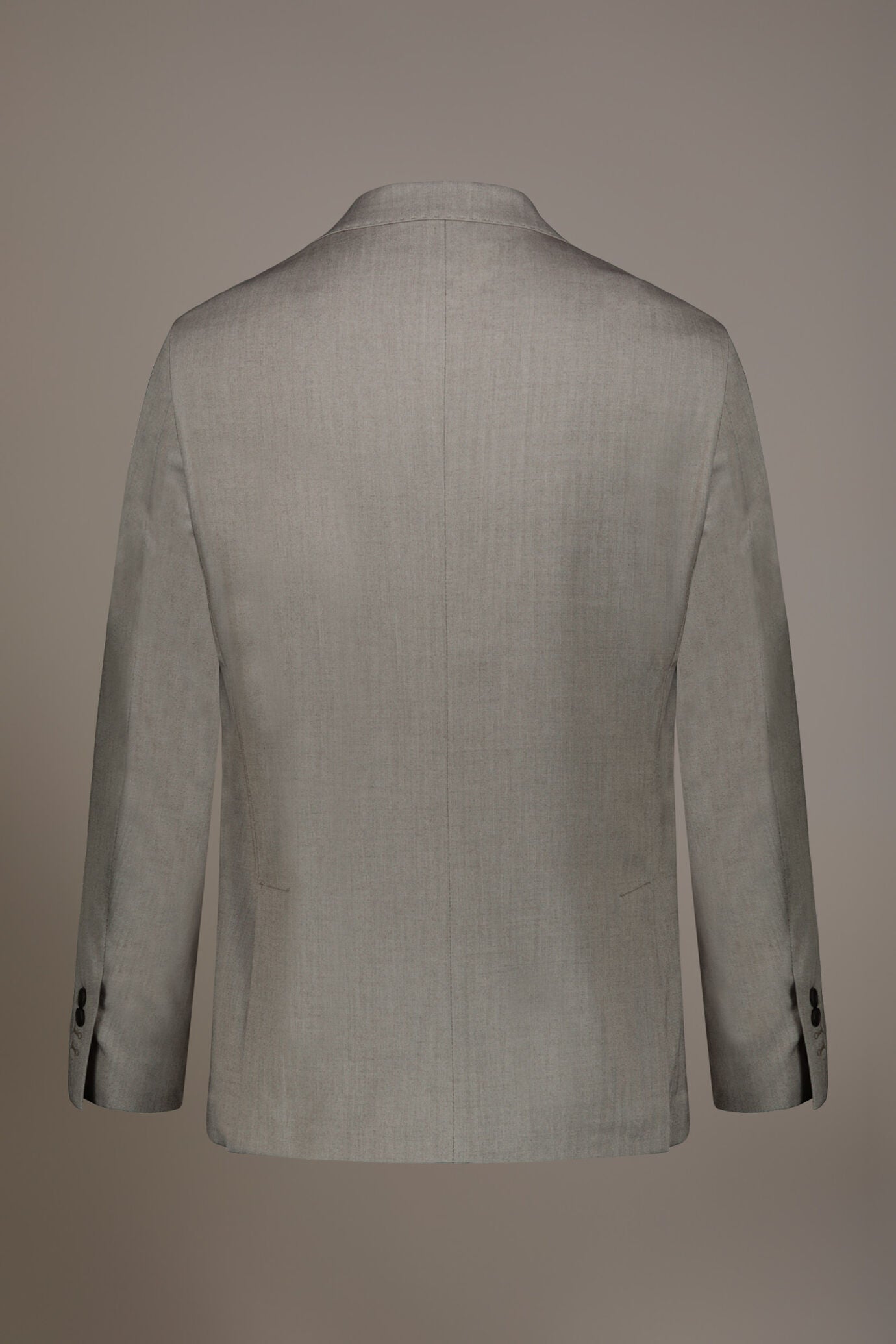 Regular fit single-breasted suit patterned herringbone fabric with solaro texture