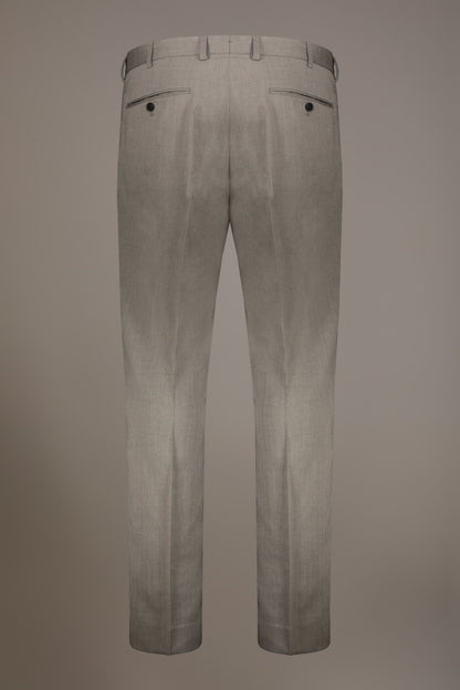 Regular fit single-breasted suit patterned herringbone fabric with solaro texture