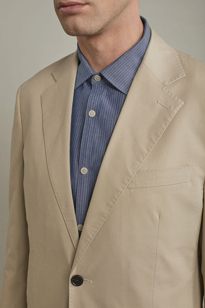 Single-breasted cotton regular fit solid color suit