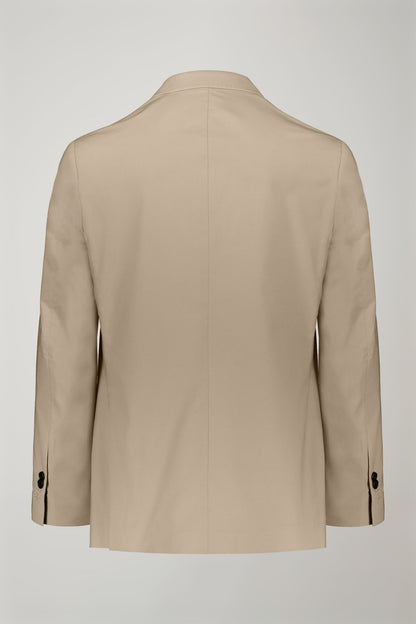 Single-breasted cotton regular fit solid color suit