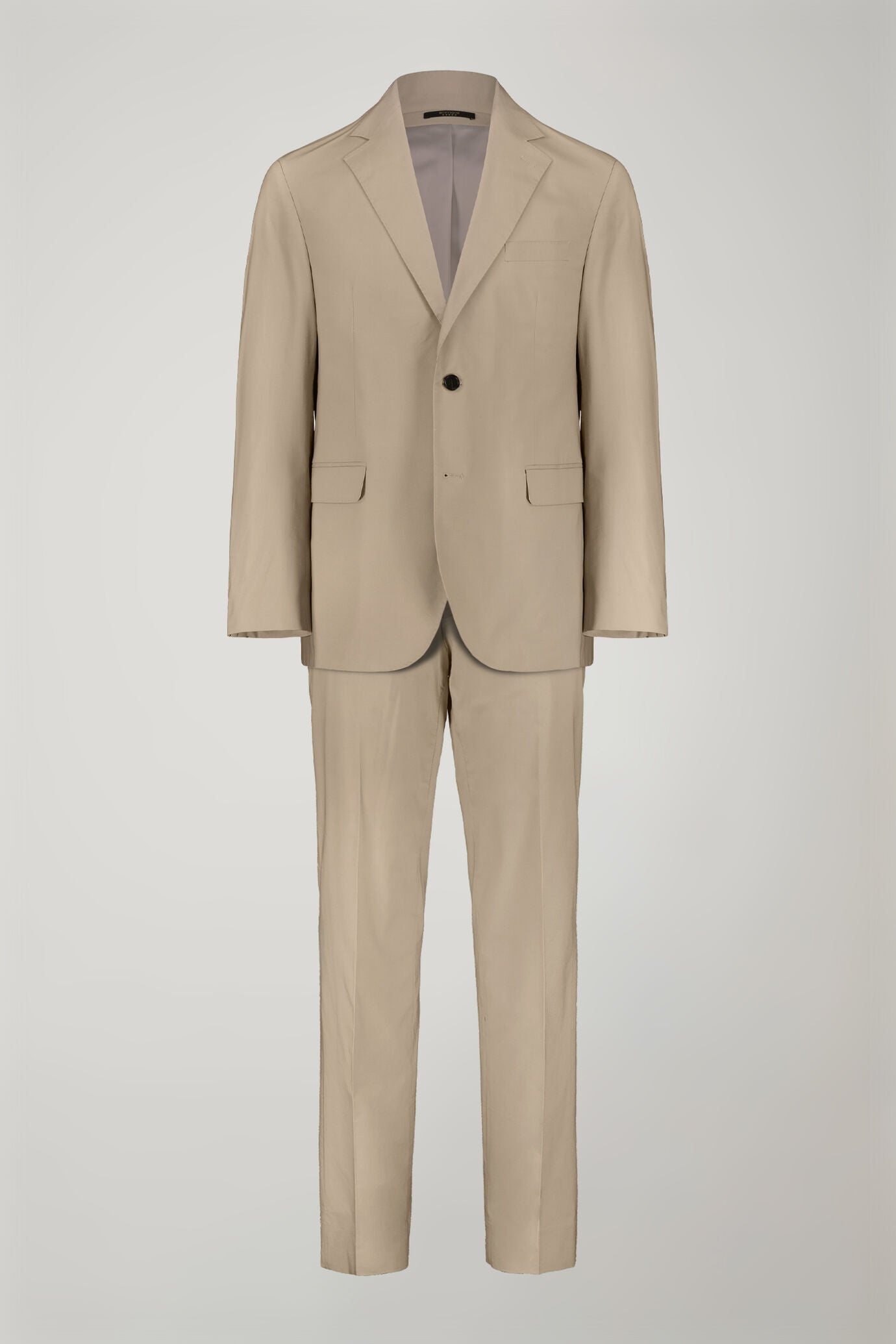 Single-breasted cotton regular fit solid color suit