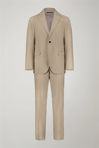 Single-breasted cotton regular fit solid color suit
