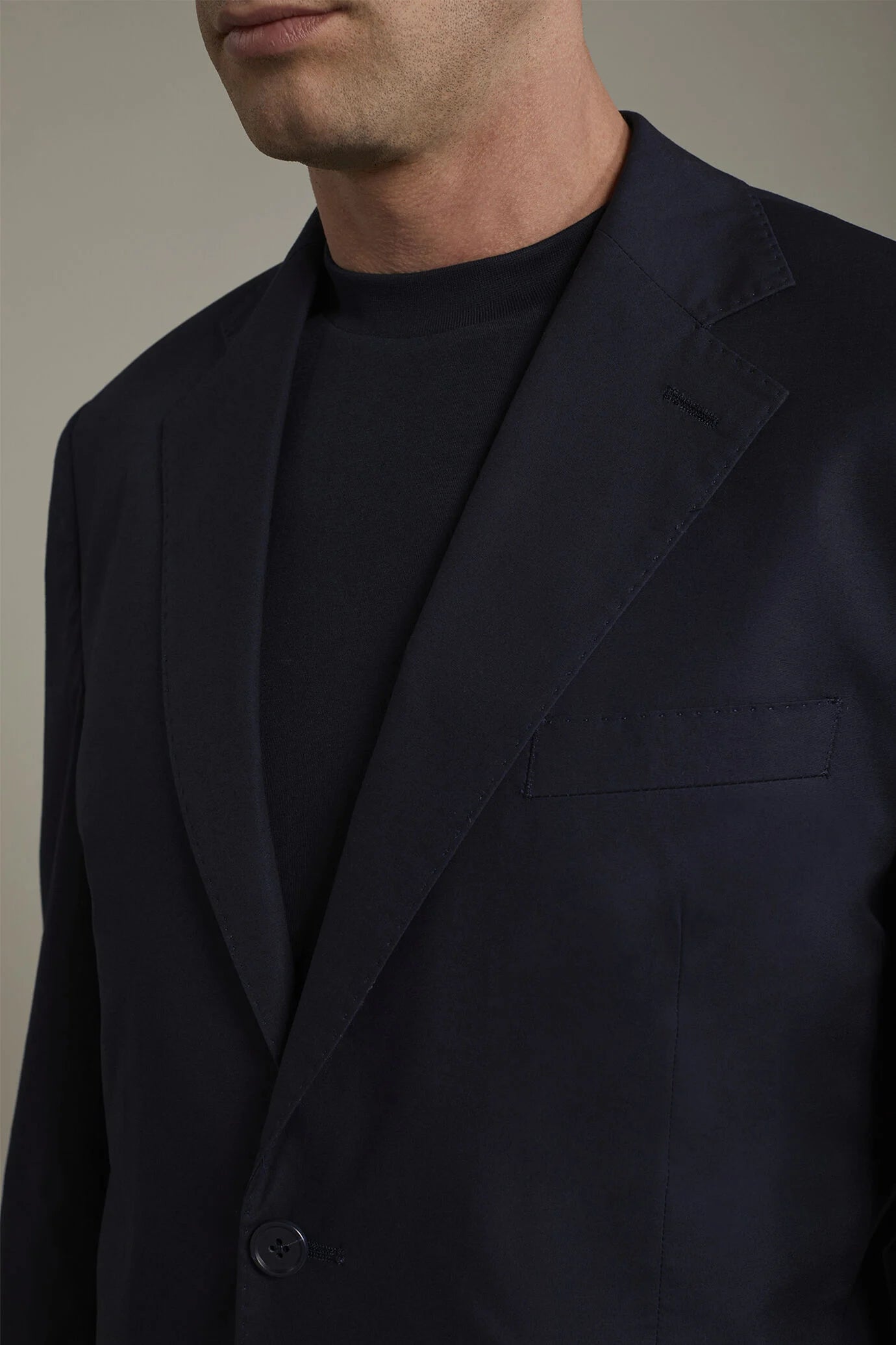Single-breasted cotton regular fit solid color suit