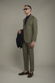Single-breasted cotton regular fit solid color suit