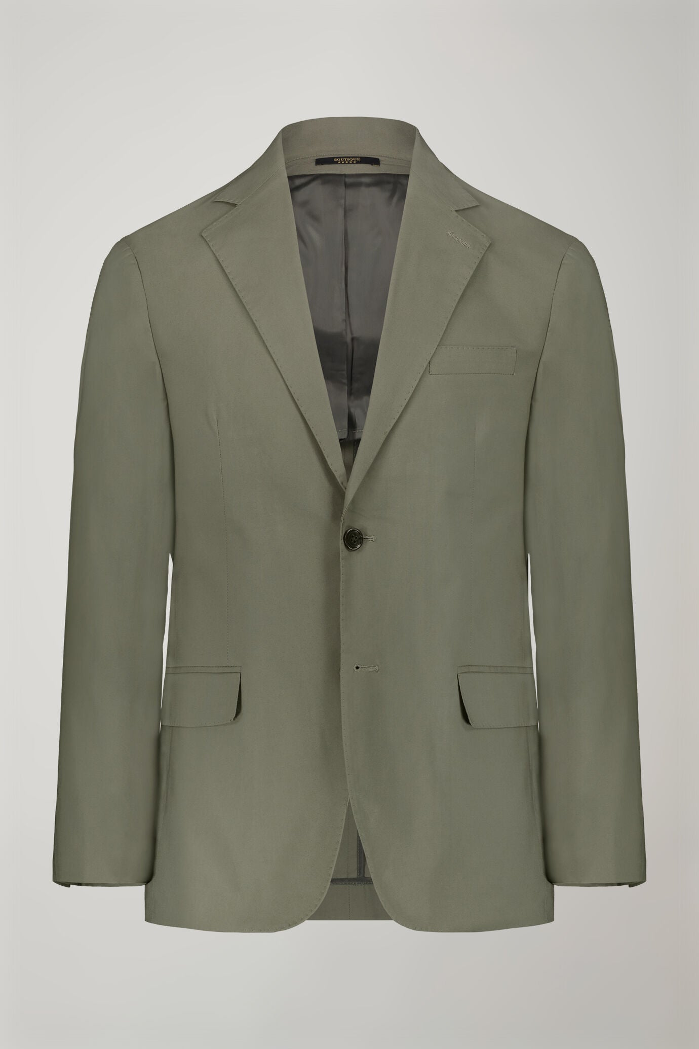 Single-breasted cotton regular fit solid color suit