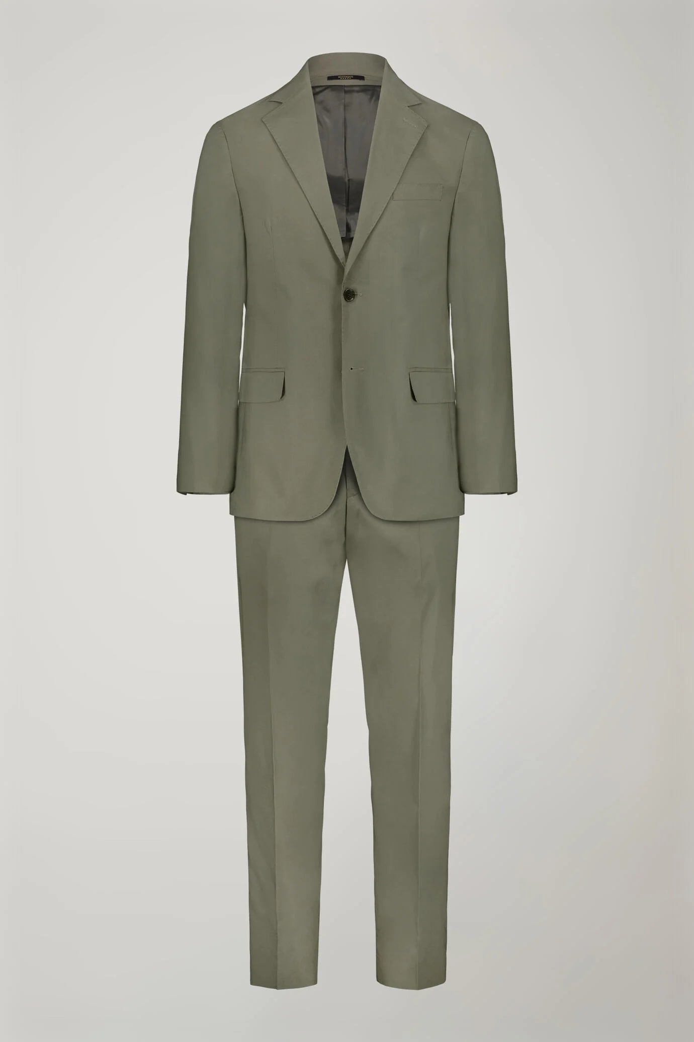 Single-breasted cotton regular fit solid color suit