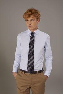 Classic shirt french collar slim fityarn dyed thin stripes