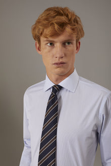 Classic shirt french collar slim fityarn dyed thin stripes