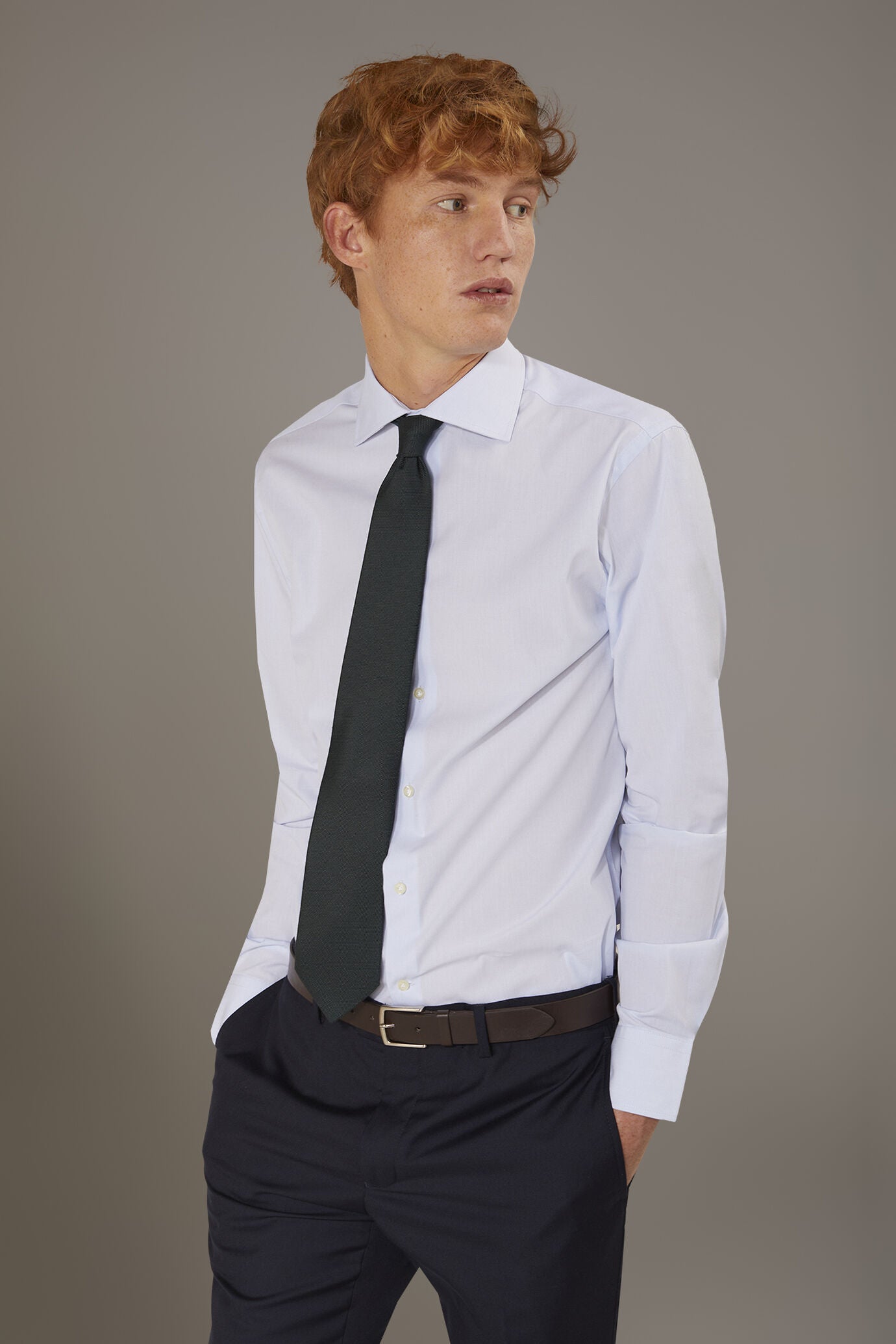 Classic shirt french collar classic fit fil a fil