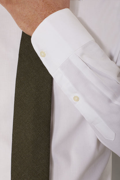 Classic shirt with french collar classic fit herringbone fabric