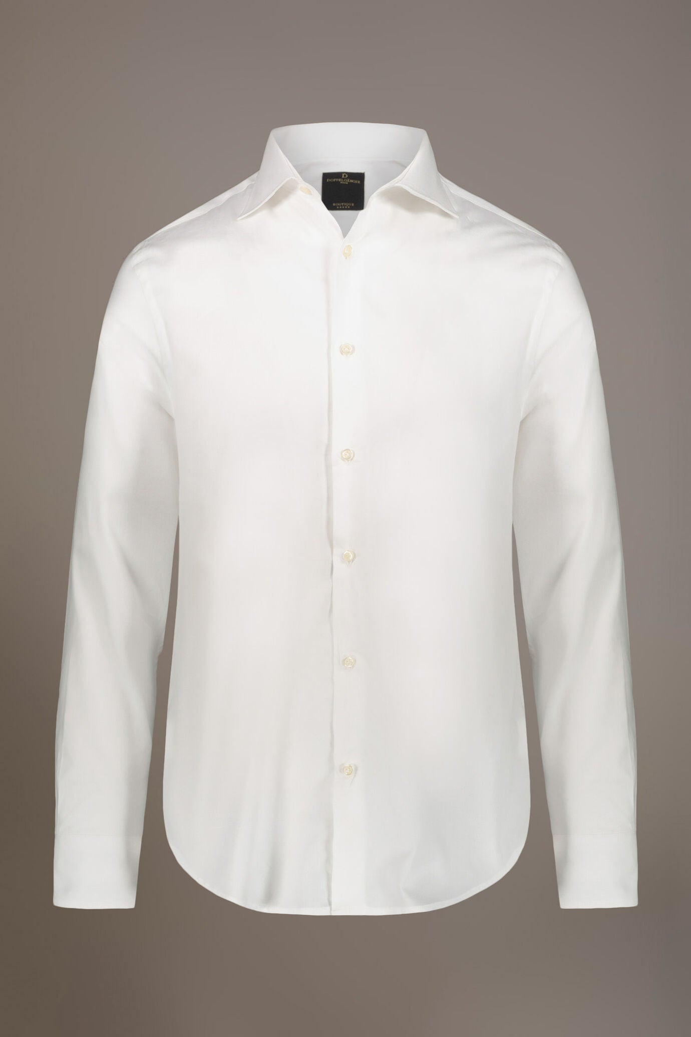 Classic shirt with french collar classic fit herringbone fabric