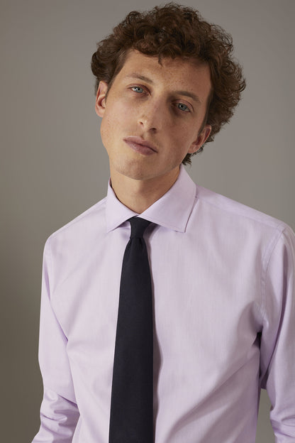 Classic shirt with french collar classic fit herringbone fabric
