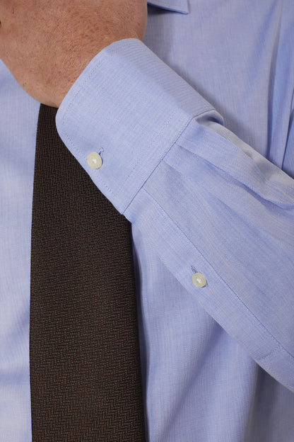 Classic shirt with french collar classic fit herringbone fabric