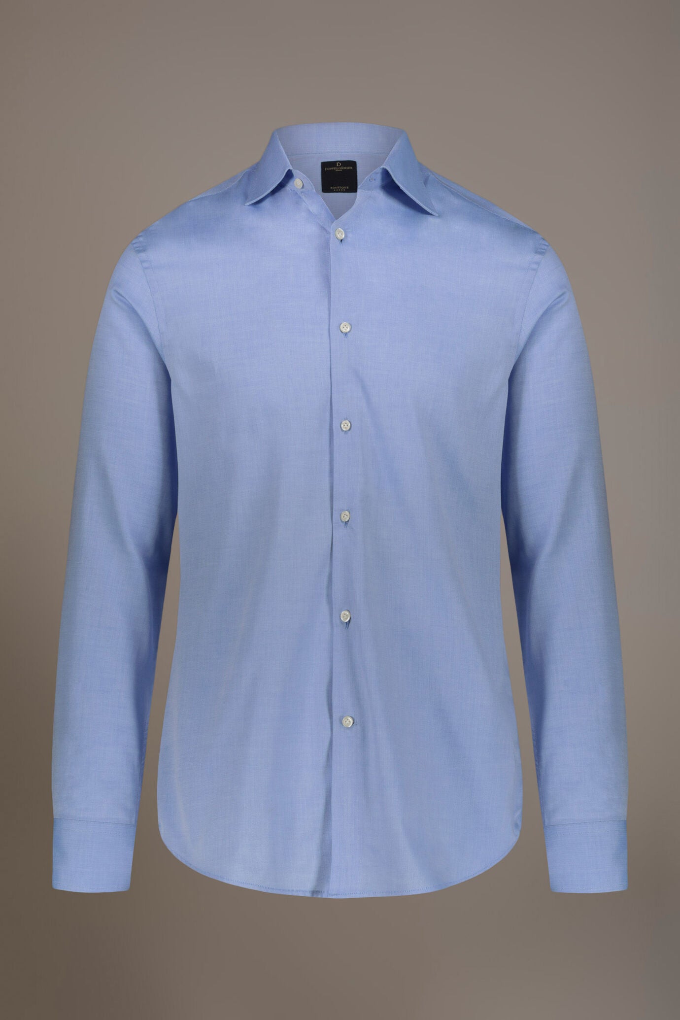 Classic shirt with french collar classic fit herringbone fabric