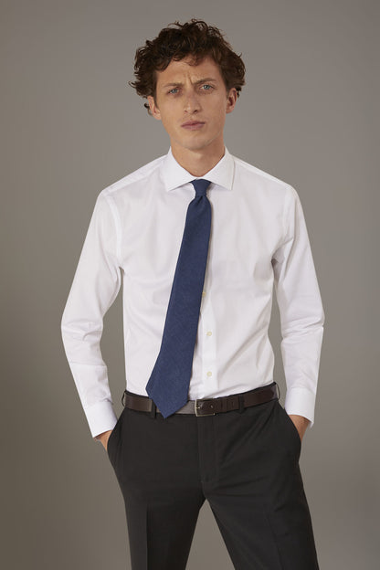 Classic shirt with french collar classic fit dobby fabric