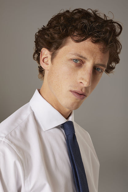 Classic shirt with french collar classic fit dobby fabric