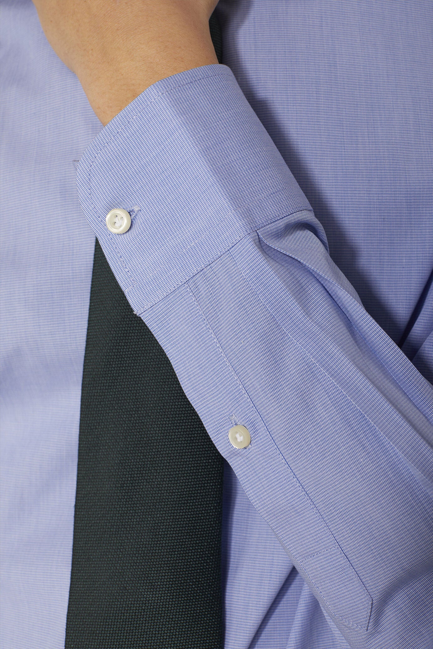 Classic shirt with french collar classic fit microcheck fabric