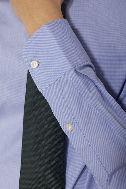 Classic shirt with french collar classic fit microcheck fabric