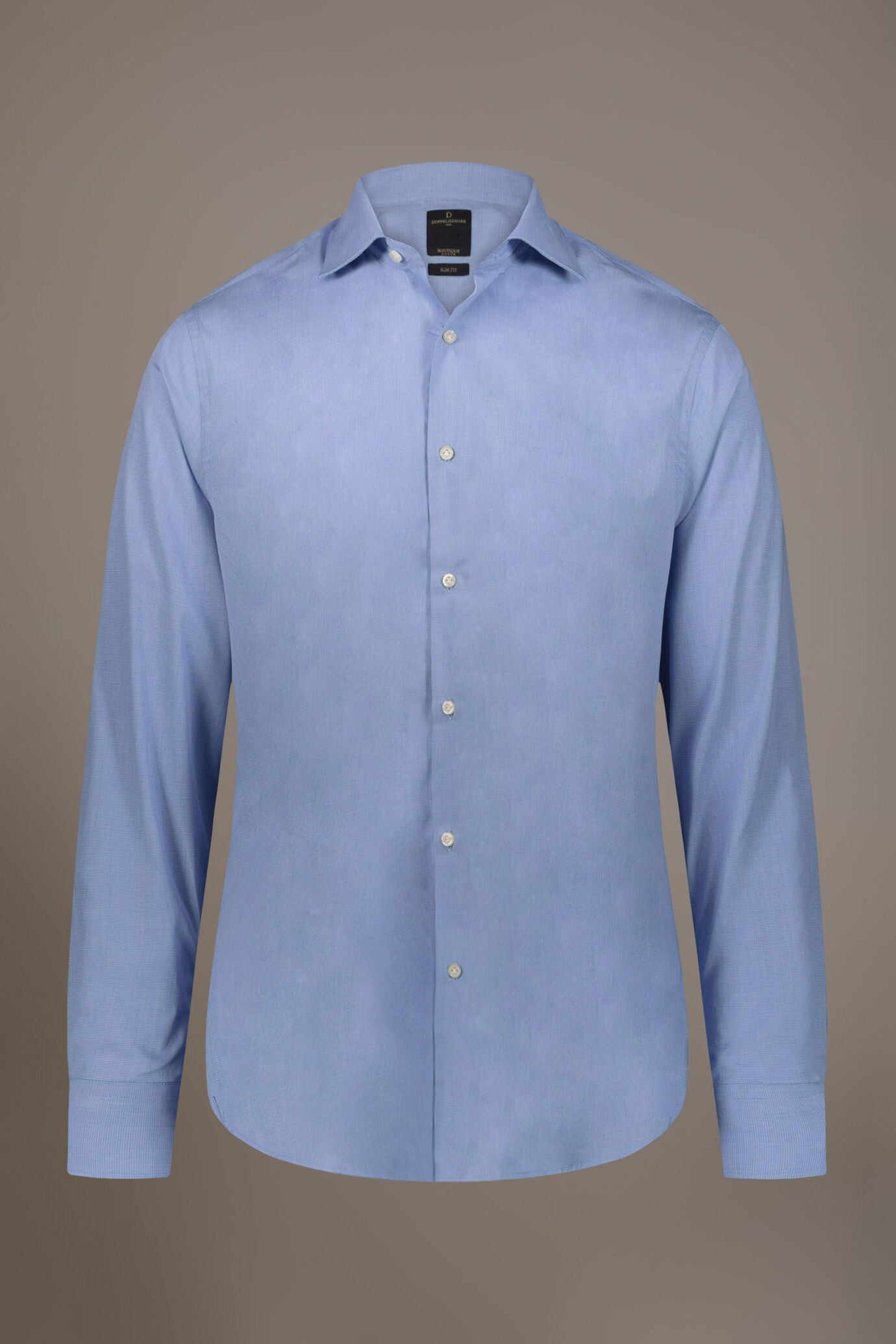 Classic shirt with french collar classic fit microcheck fabric
