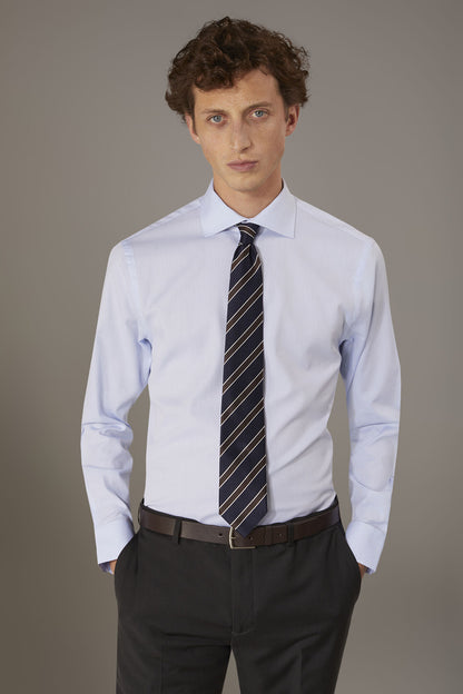 Classic shirt with french collar classic fit microcheck fabric