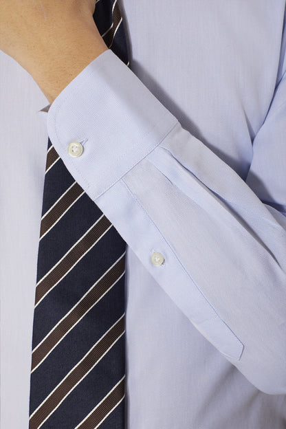 Classic shirt with french collar classic fit microcheck fabric