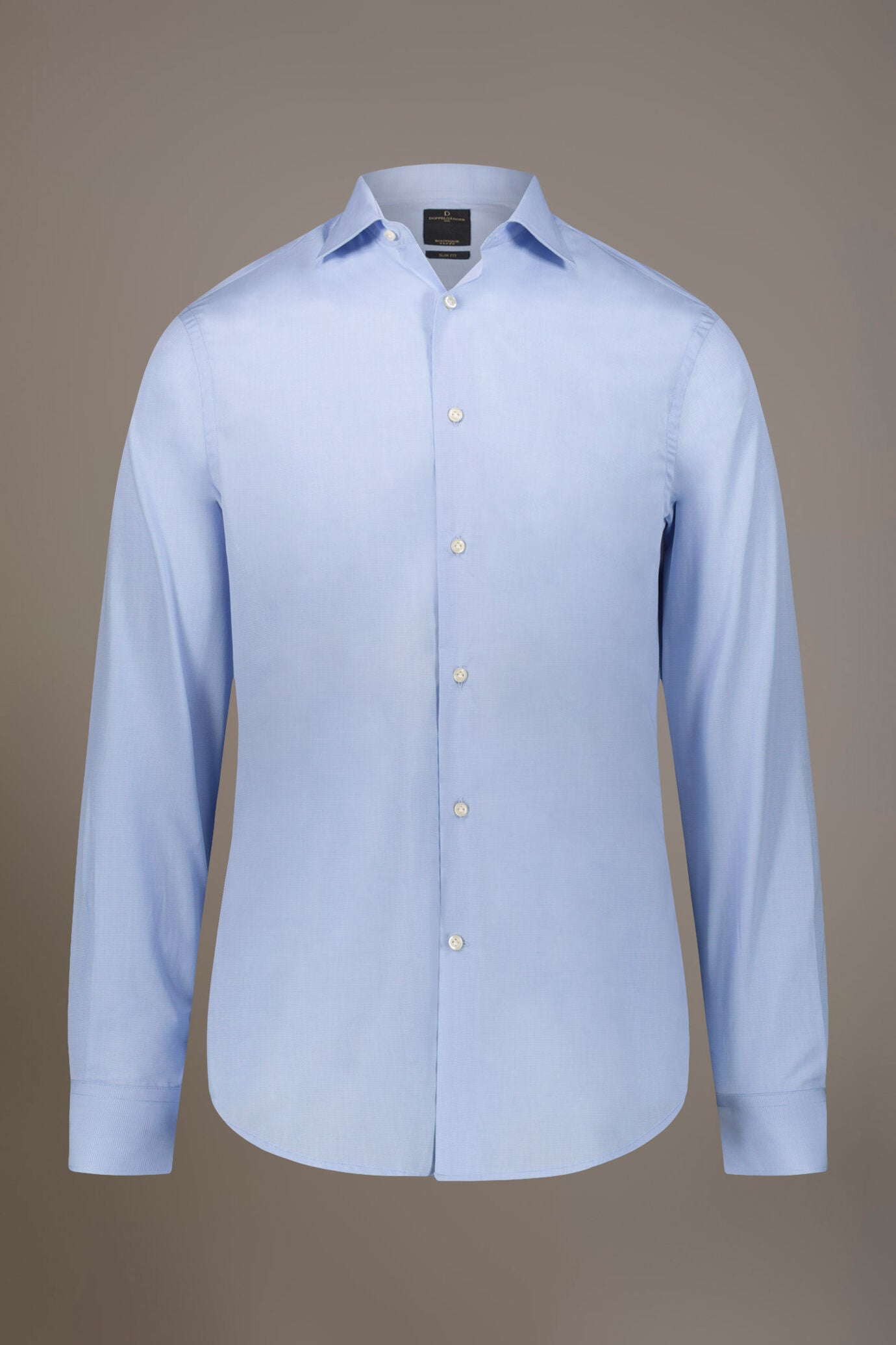 Classic shirt with french collar classic fit microcheck fabric