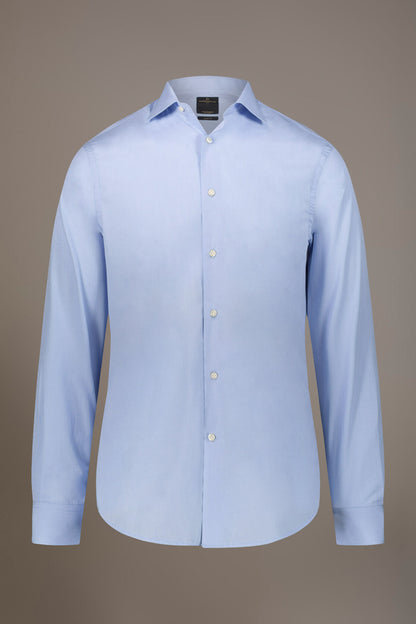 Classic shirt with french collar classic fit microcheck fabric