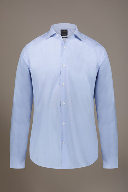 Classic shirt with french collar slim fit yarn dyed thin stripes