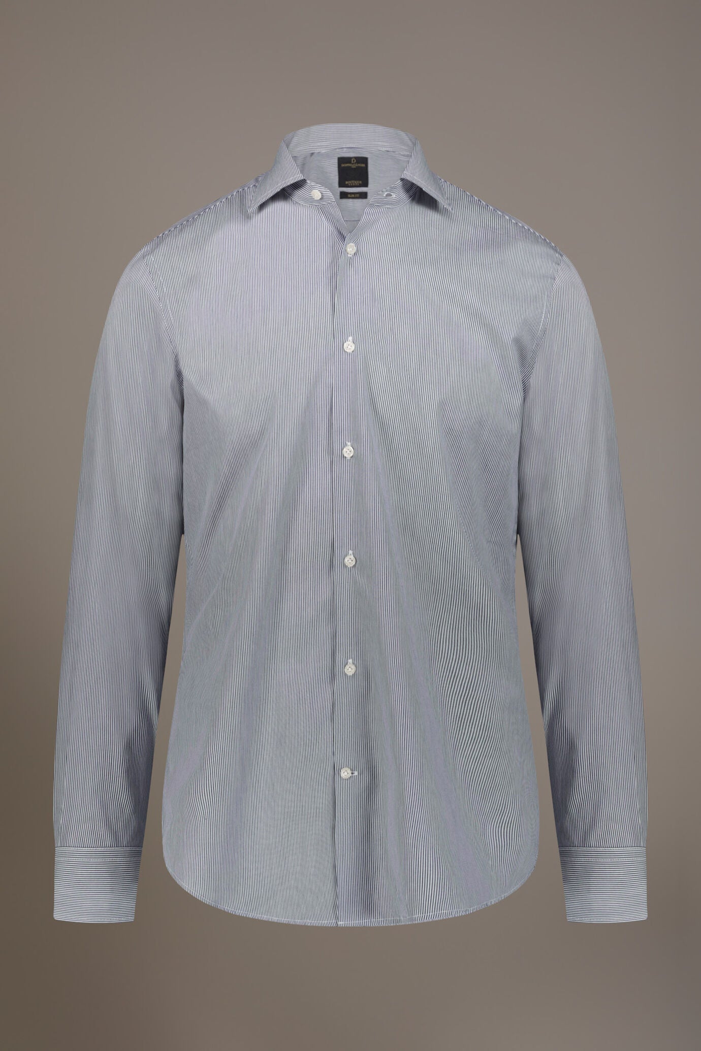 Classic shirt with french collar slim fit yarn dyed thin stripes