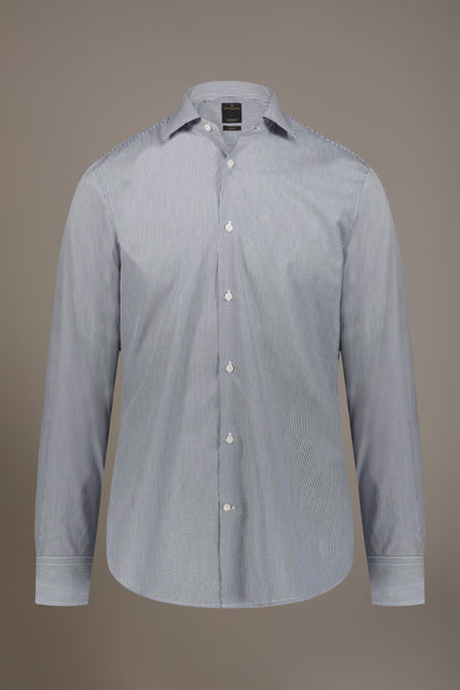 Classic shirt with french collar slim fit yarn dyed thin stripes
