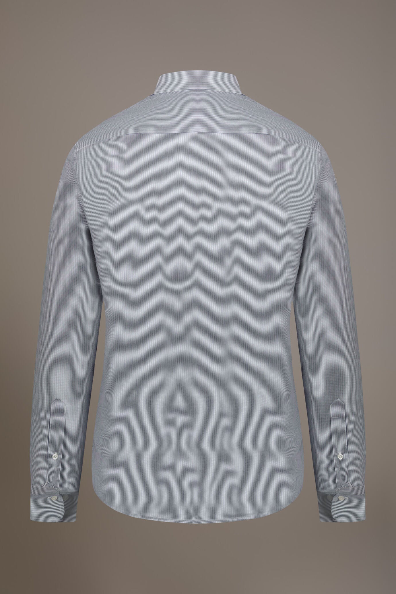 Classic shirt with french collar slim fit yarn dyed thin stripes