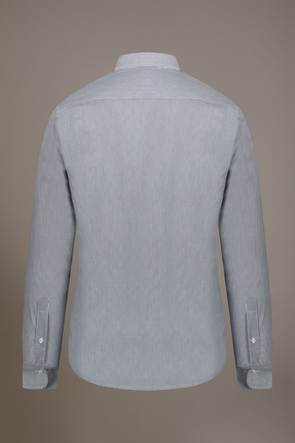 Classic shirt with french collar slim fit yarn dyed thin stripes