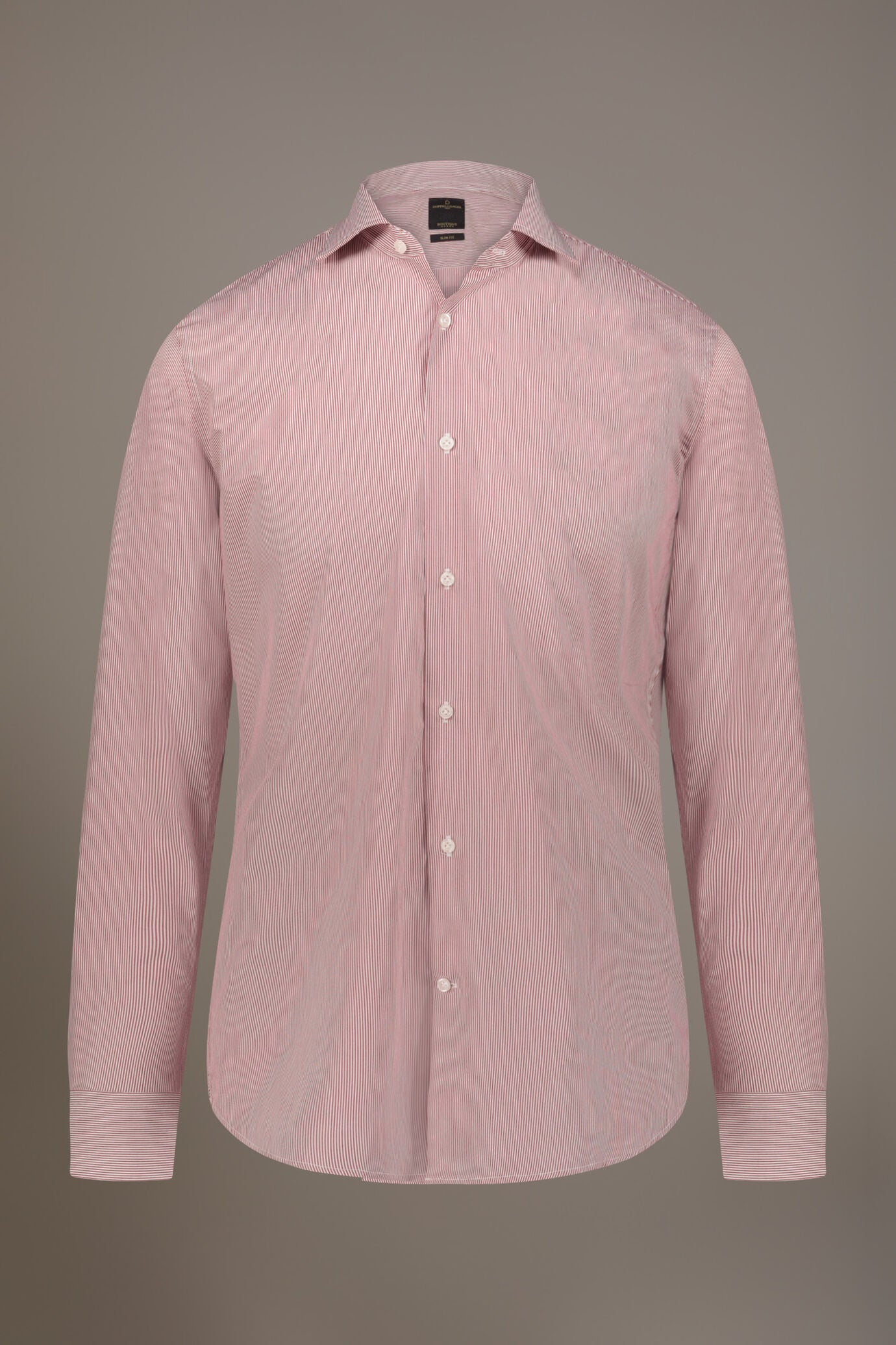Classic shirt with french collar slim fit yarn dyed thin stripes