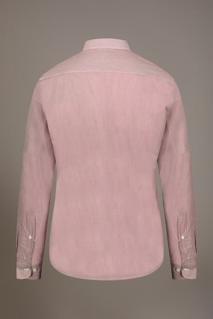 Classic shirt with french collar slim fit yarn dyed thin stripes