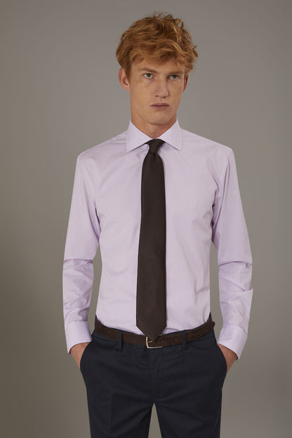 Classic shirt with french collar slim fit yarn dyed thin stripes