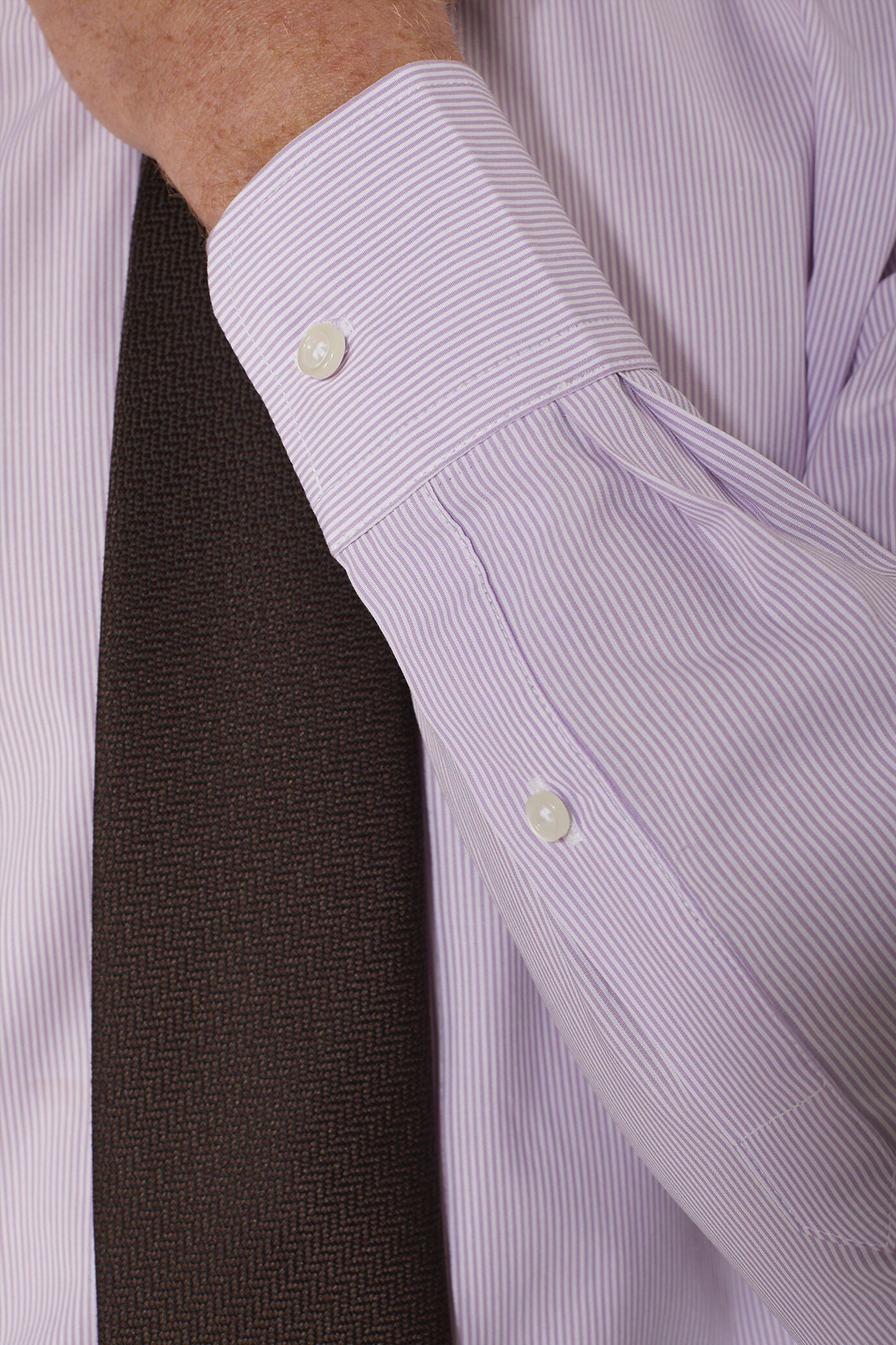 Classic shirt with french collar slim fit yarn dyed thin stripes