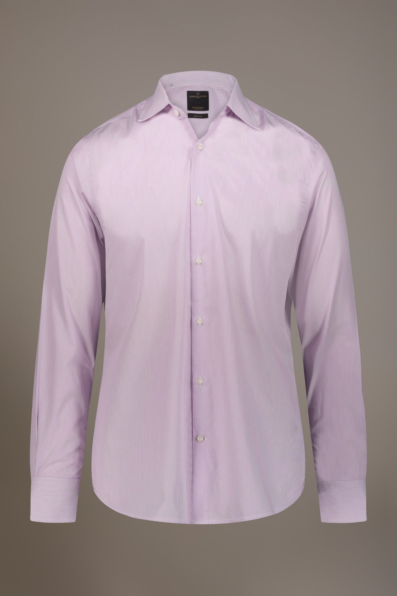 Classic shirt with french collar slim fit yarn dyed thin stripes